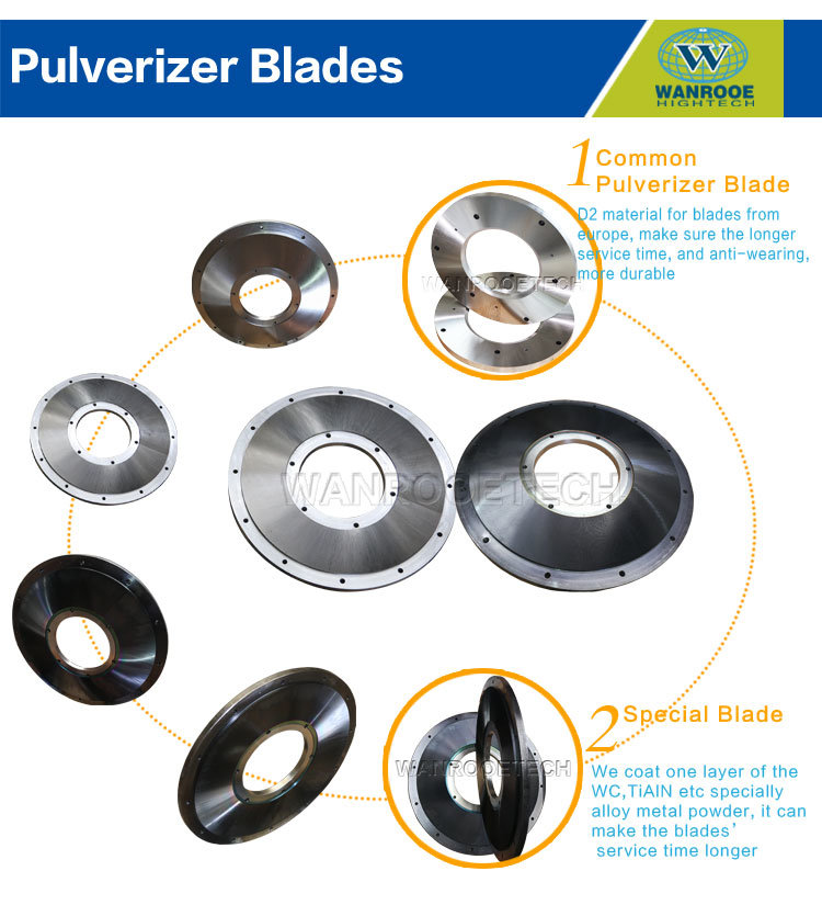 Tialn Coating D2 Disc PP PE Plastic Pulverizer Blade