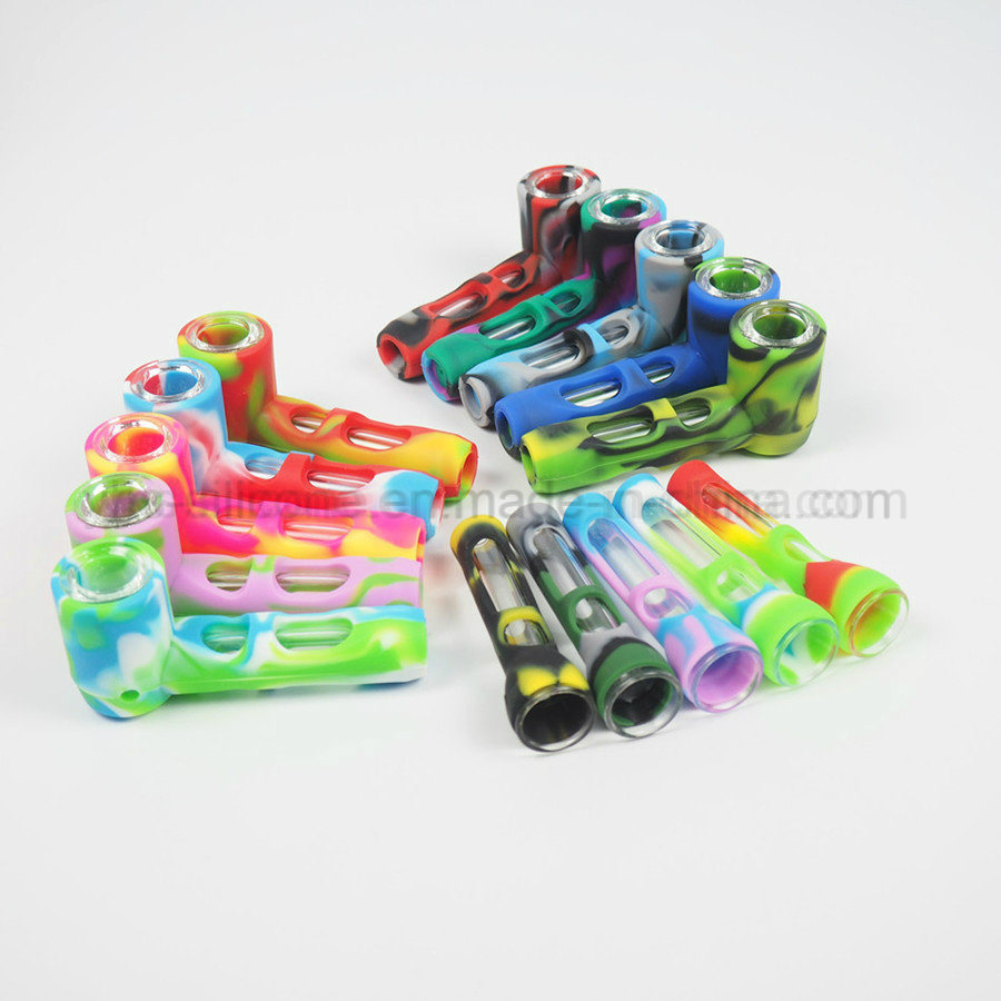 Stock Wholesales 7.5'' Beaker Printing Smoking Water Pipe Colors Glass Smoking Pipe