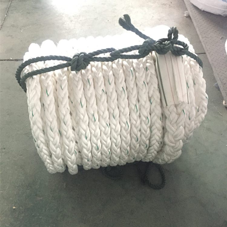 High Tensile Dia 38mm 8 Strand Hawser Polypropylene Polysteel Rope Loading and Unloading Rope