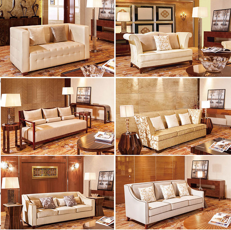 Contemporary Wooden Sofa Set Furniture for 5 Star Hotel Lobby