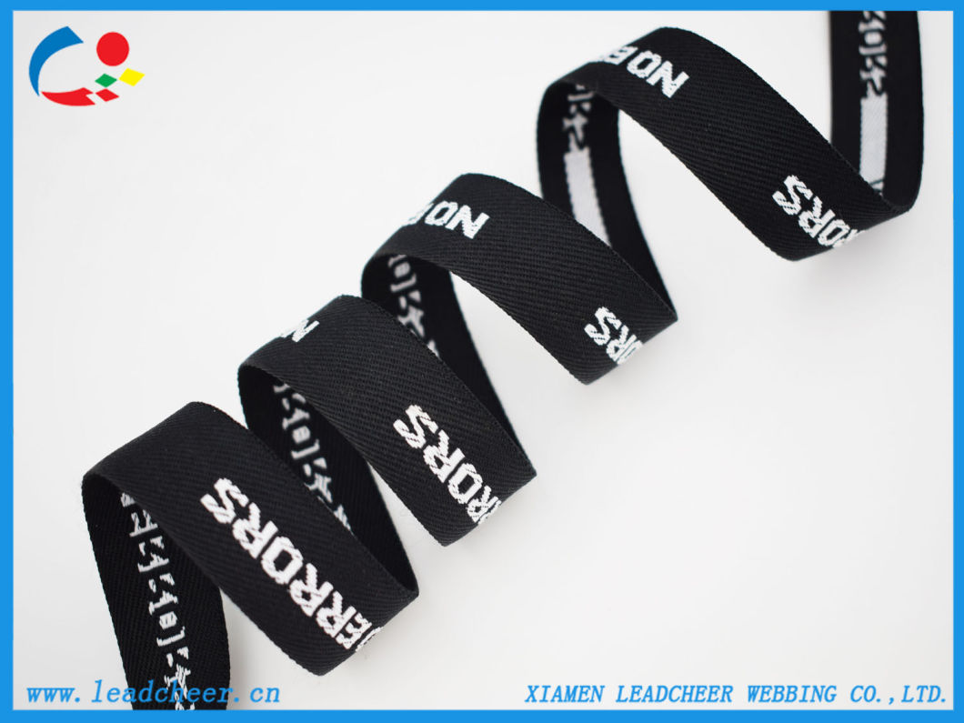 Customized Logo Jacquard Polyester Yarn Ribbon for Slipper