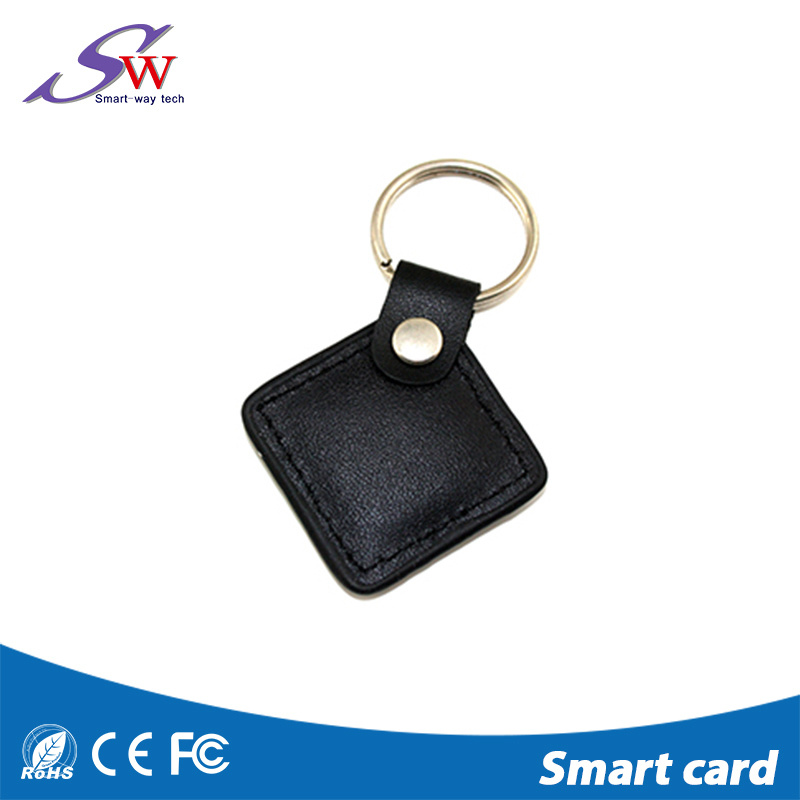 Security Hotel Use 13.56MHz RFID Leather Keychain