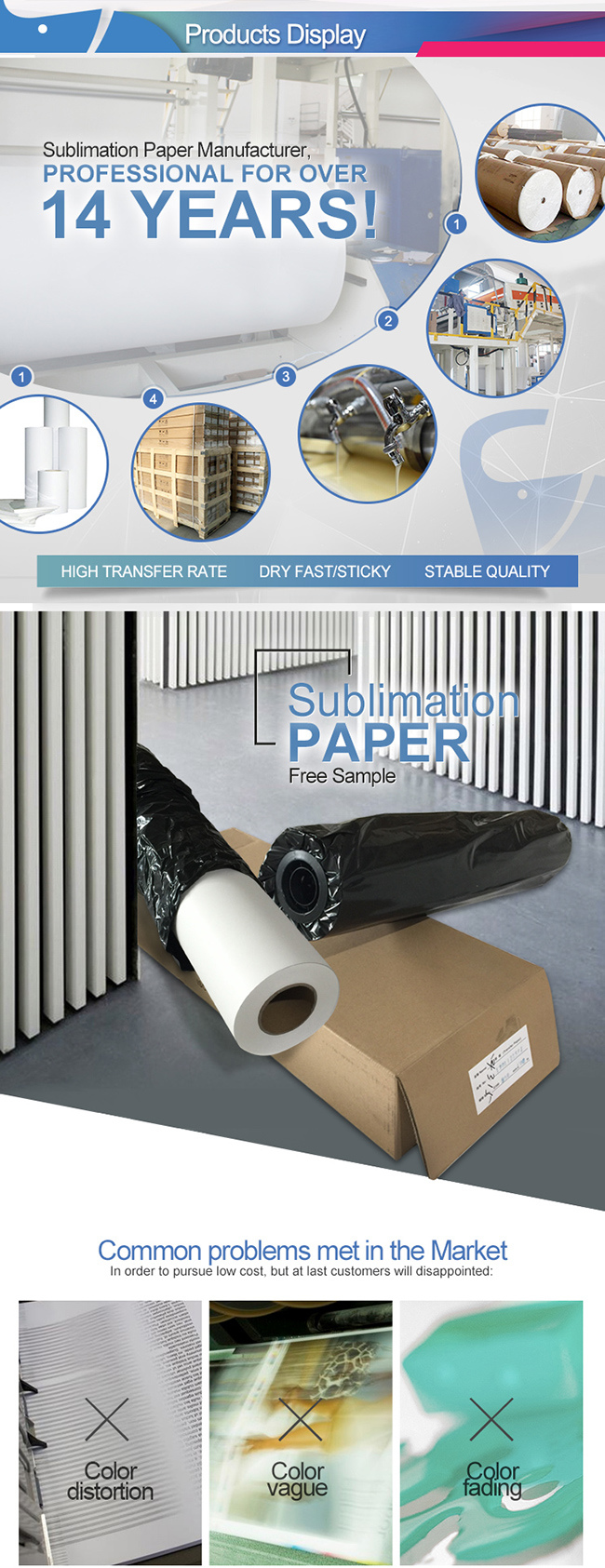 Regular Price Roll Dye Tacky Sublimation Paper for Sale