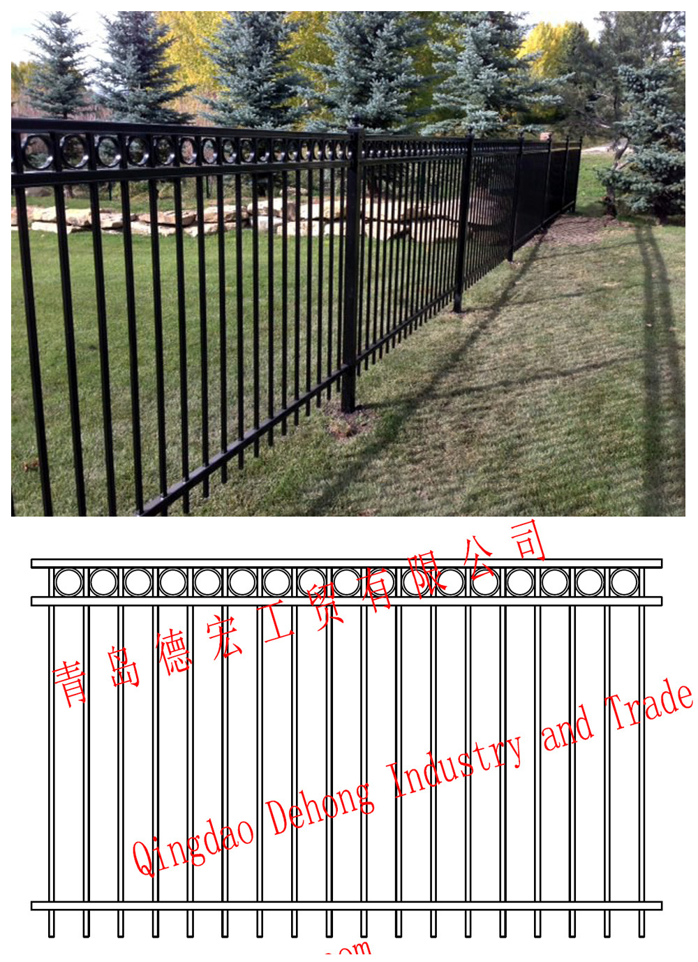 Concise Style Wrought Iron Fence