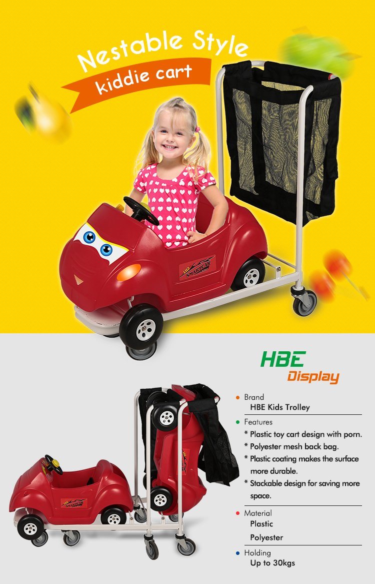 Shopping Mall Hand Push Kids Shopping Trolley Cart for Kiddie