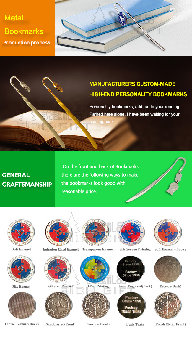 Factory Price Wholesale Fine Magnetic Metal Bookmark