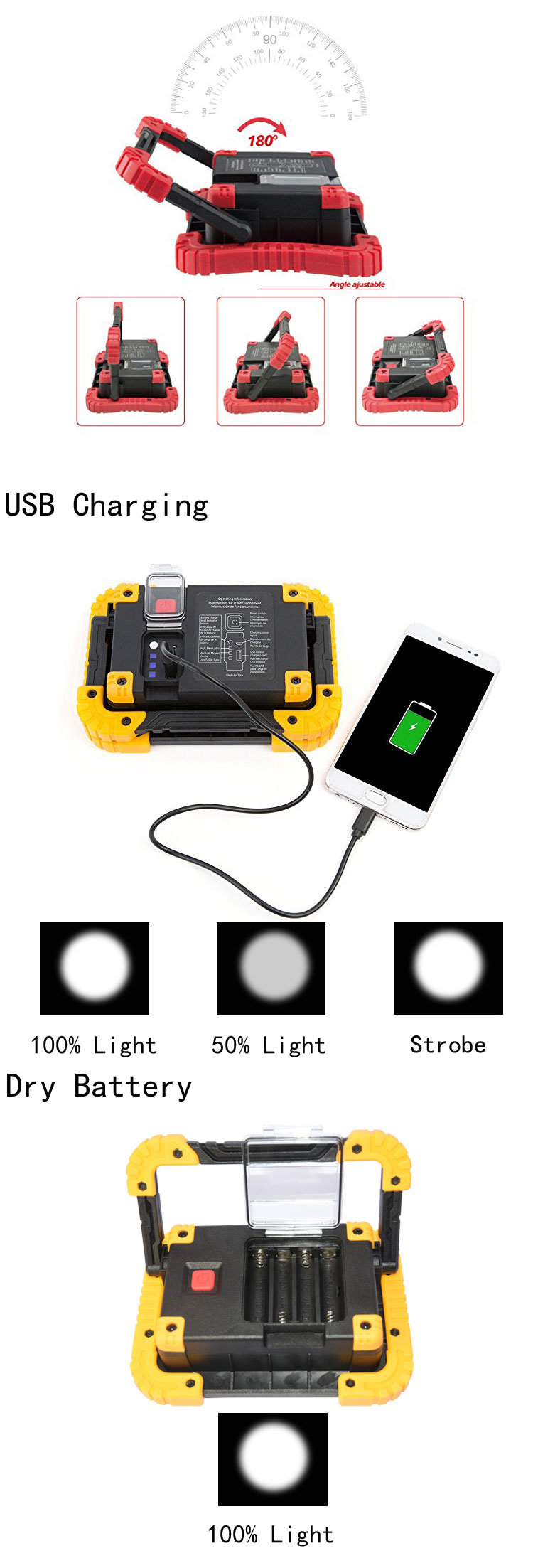 New Products USB Rechargeable Outdoor LED COB Work Light
