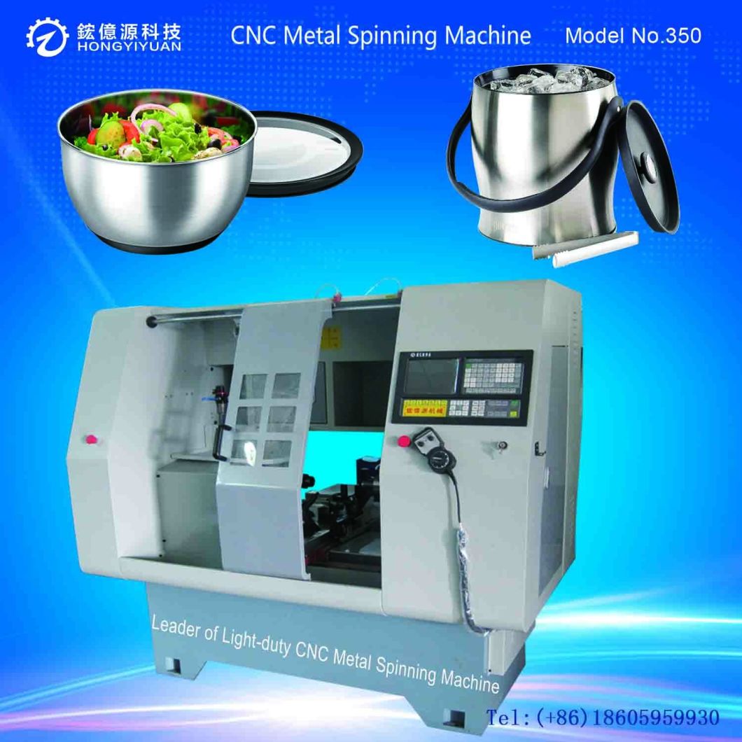 Mini Automatic CNC Metal Spinning Machine for Kitchenware (Light-duty 350B-31)