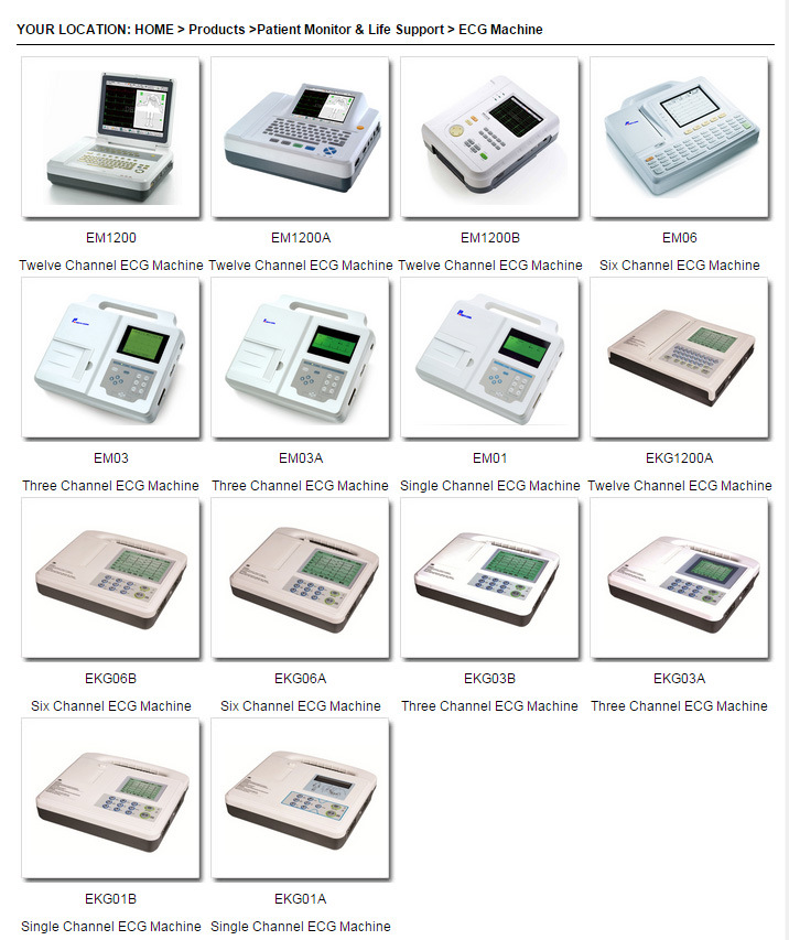 Ce/ISO Approved Patient Monitor, 3 Channel EKG, ECG Machine (EM03)