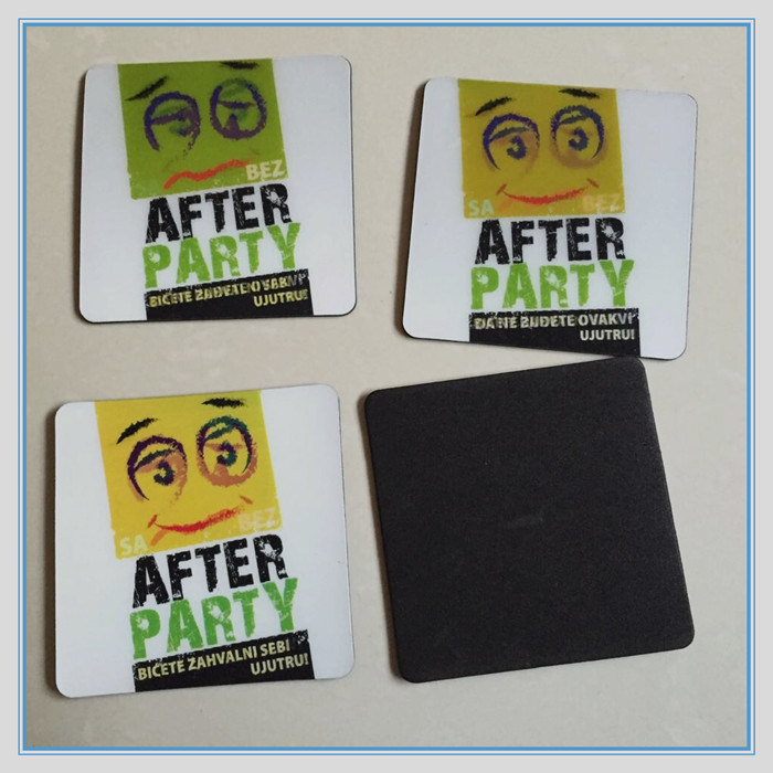 Custom Printing Absorbent Pulpboard Paper Coasters with Hanging Tab