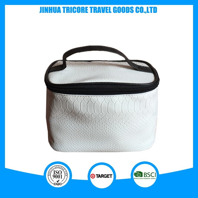 Snake Pattern PVC Leather Vanity Case Cosmetic Bag