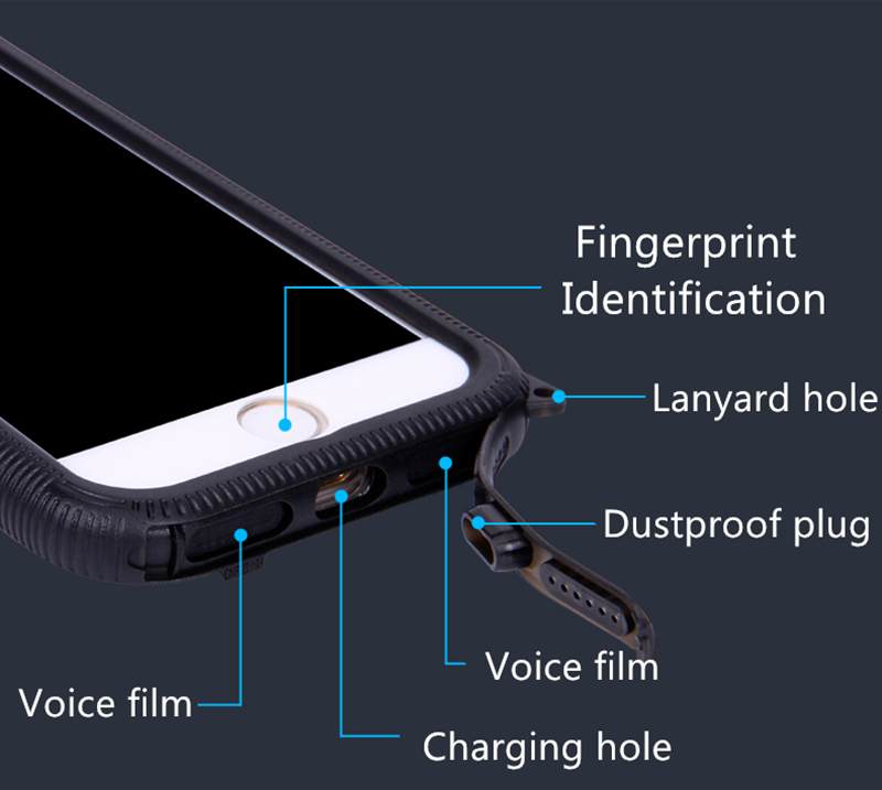 Magnet Adsorption Water/Dustproof Phone Case with Lanyard Hole