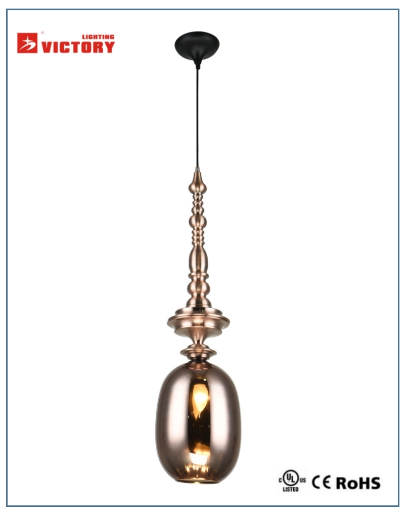 Modern Simple Copper Glass Single Pendant Light