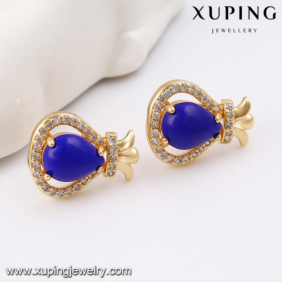 Colorful Opal Stud Earrings Elegant Ladies Jewelry Water Drop Shaped Earrings for Wholesale