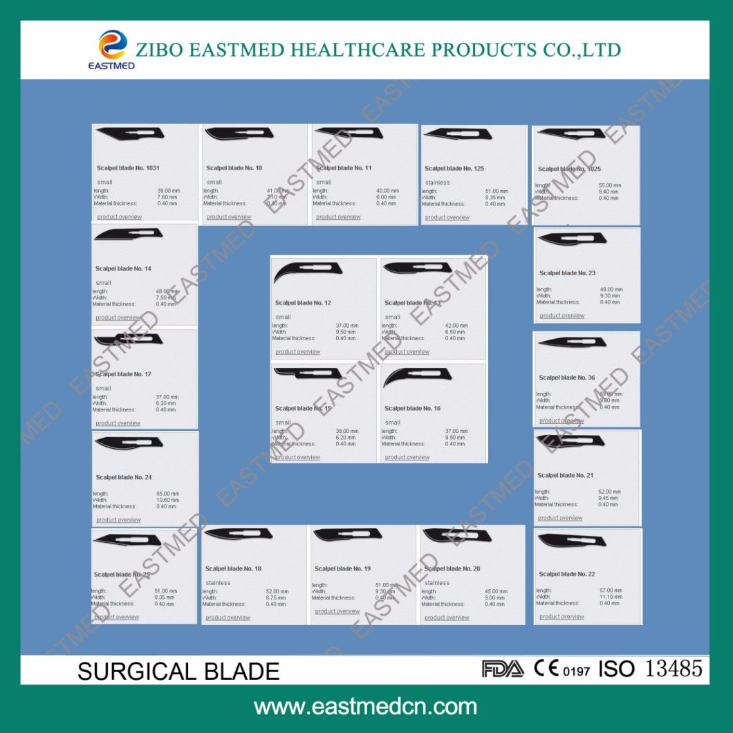 CE&ISO Approved Disposable Carbon Steel/Stainless Steel Surgical Blade