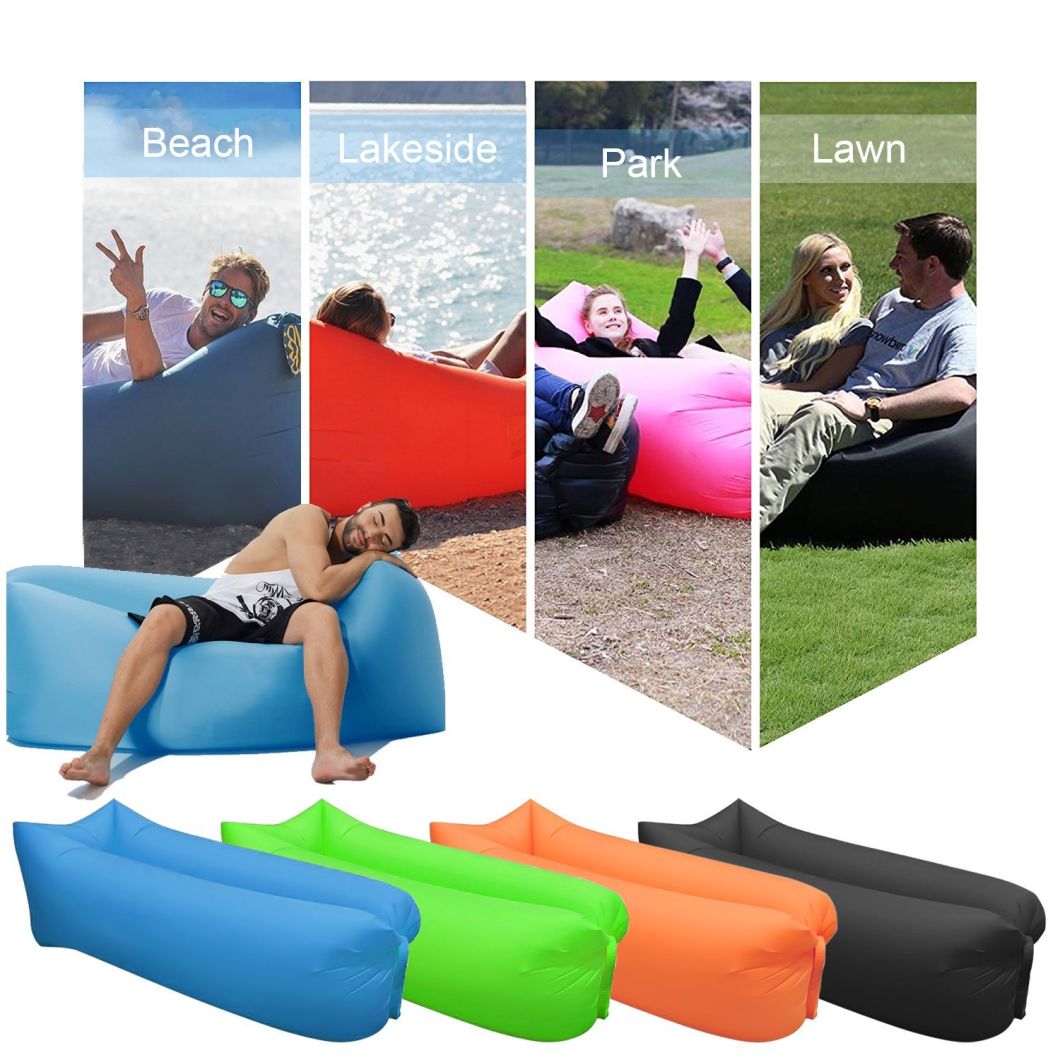 Inflatable Lazy Air Bag Camping Lounger Sofa Sleeping Bag Beach