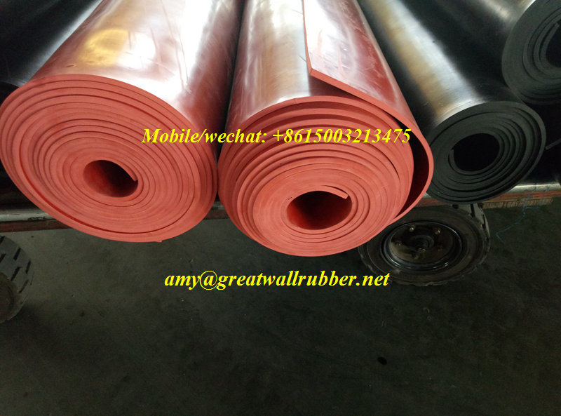 Red/ Tan Color Pure Gum Nr Natural Rubber Sheet Mat