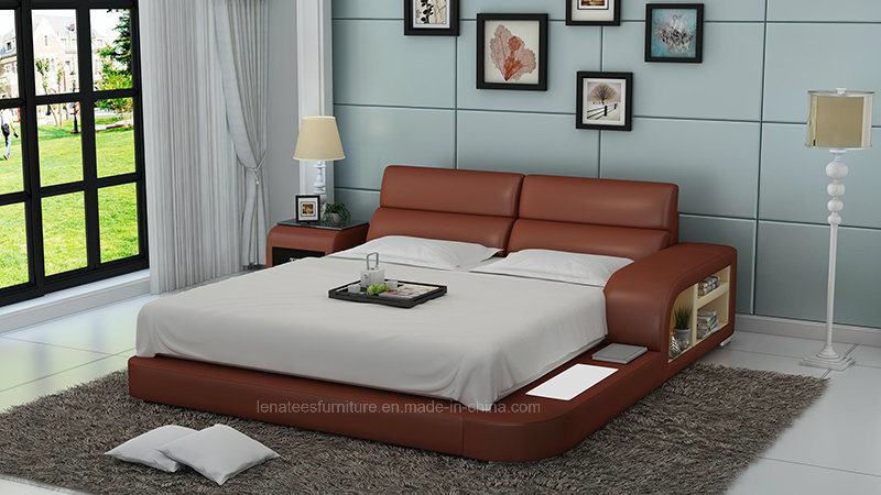 Lb8805 Designer Furniture LED Light and Storage Modern Bed