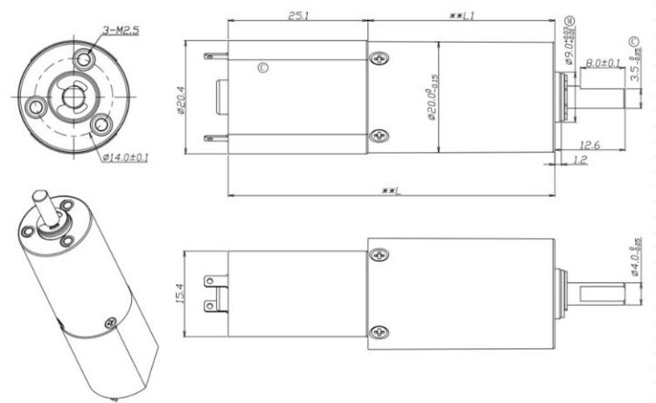 12V 1.0W 7rpm Micro Brushless Geared DC Motor