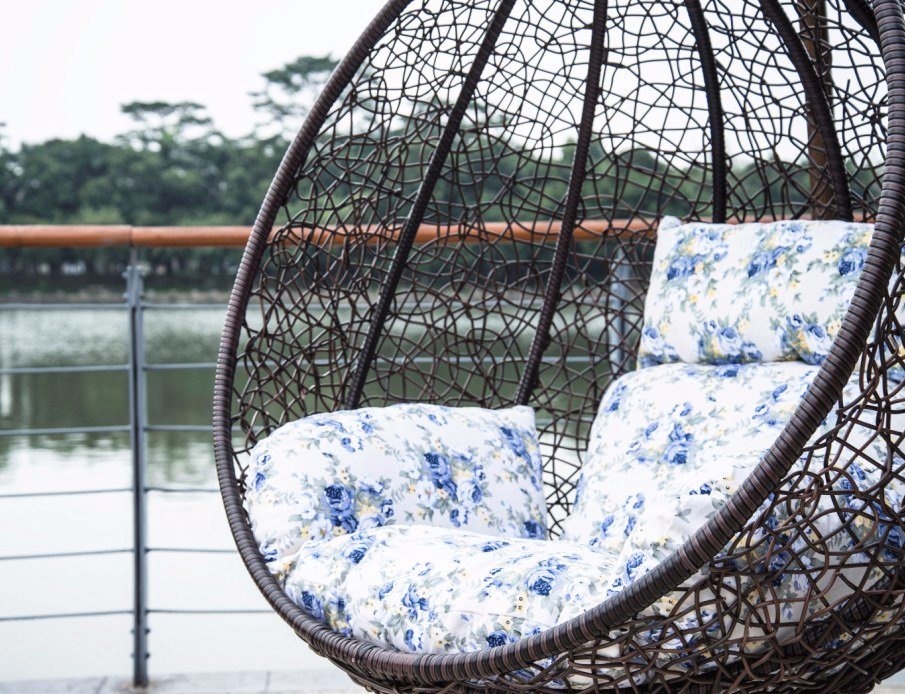 Synthetic PE-Rattan Woven Patio Furniture Outdoor Garden Wicker Hammock Swing Chair (TG-116)