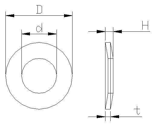 Carbon Steel DIN6796 Conical Disc Steel Lock Spring Washer