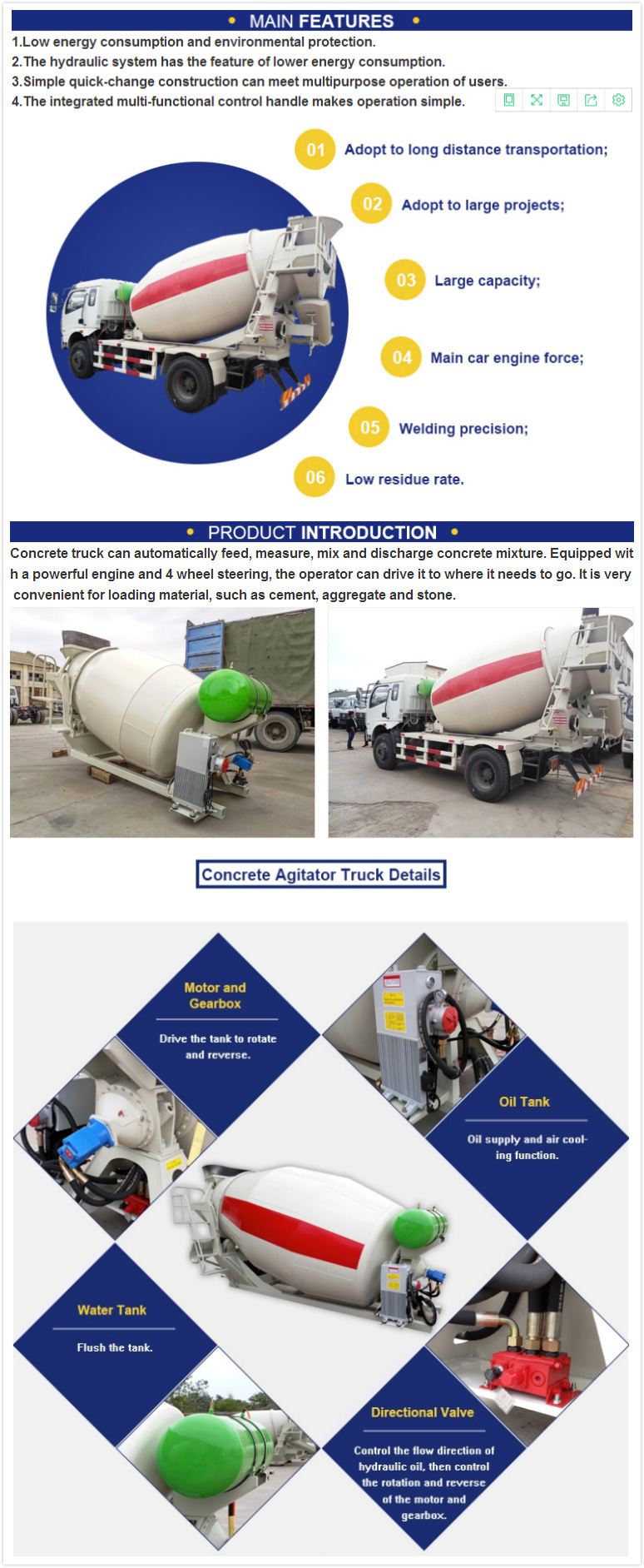 Top Selling China Cheap 10 Wheels Concrete Cement Mixer Truck