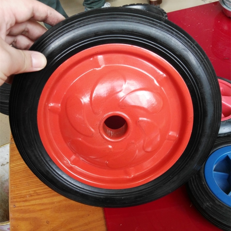 10 Inch Flat Free Solid Rubber Grass Spader Wheels