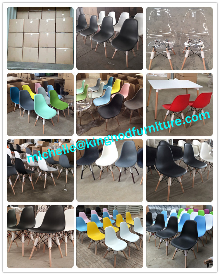 Cheap Wooden Leg Chair Plastic PP ABS Colorful Dining Chair Eames Dsw Dar Chair