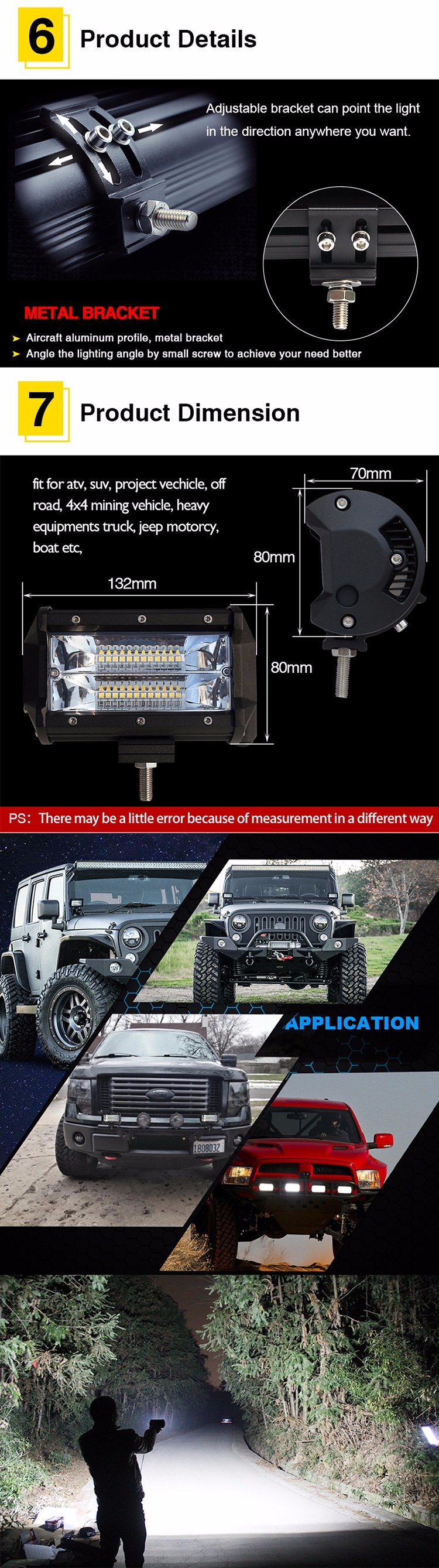 Wholesale Truck Jeep Spot Flood Dual Row 72W LED Light Bar