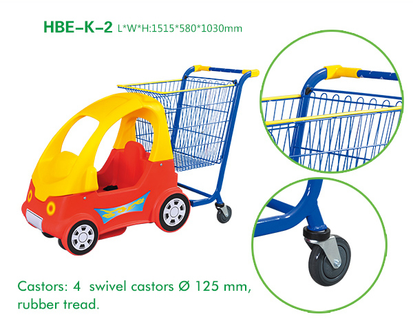 Metal & Plastic Colorful Kids Trolley Cart