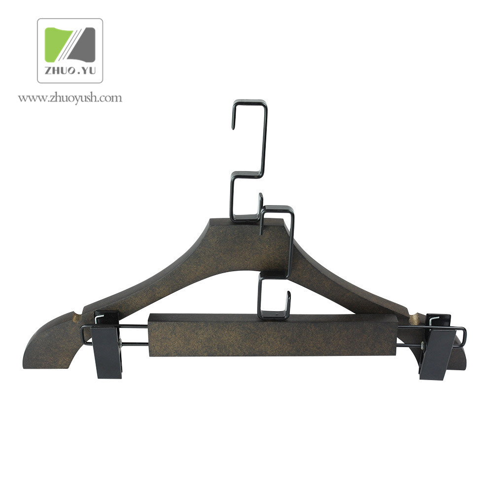 Wooden Cloth Hangers / Garment Hanger with Special Black Hook