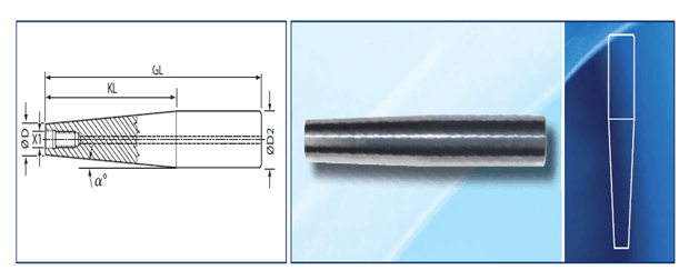 Cemented Carbide Rods with Internal Thread
