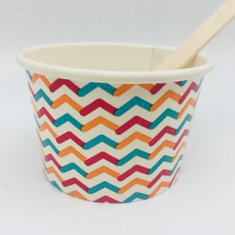 4oz Ice Cream Paper Cups Bowl with Lids
