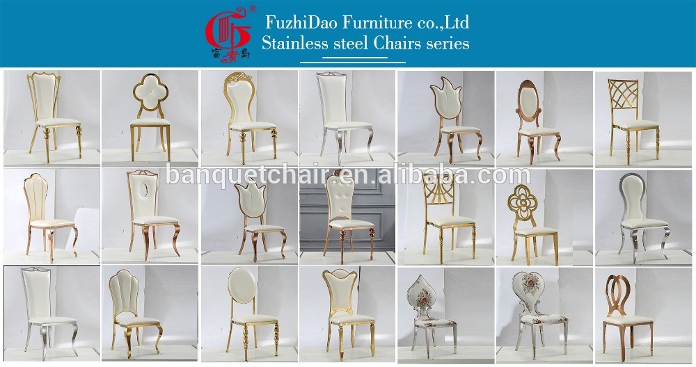 China Wholesale New Design Elegance High Back Leather Stainless Steel Dining Room Chair