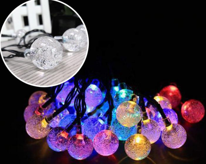 Solar Light String 30LED Bubble Outdoor Christmas Decorative LED Lights