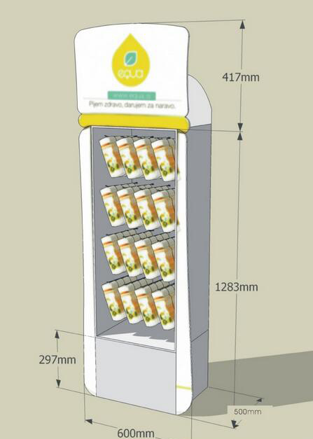 Supermarket Advertising Floor Cardboard Stand/Pop Display Stand