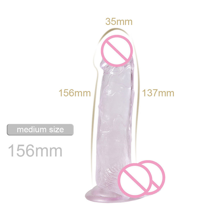 Medium Size Crystal Jelly Realistic Flexible Dildo for Women Toy