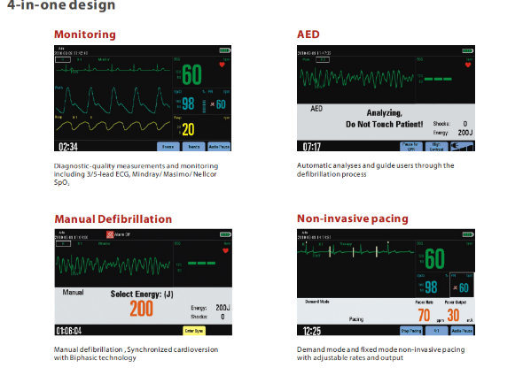 Medical ICU Automatic Pacing Aed Defibrillator (D3)
