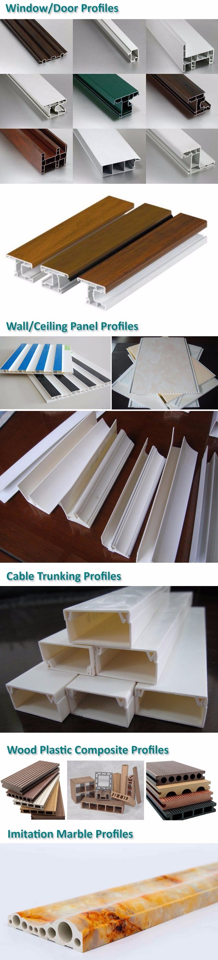 Plastic PVC Window Door Wall Ceiling Panel Cable Wire Trunking Profile Making Machine