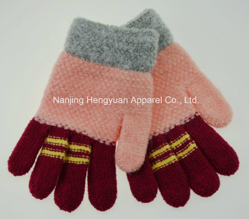 Contrast Colour Winter Knitted Gloves for Kids (HY17103073)