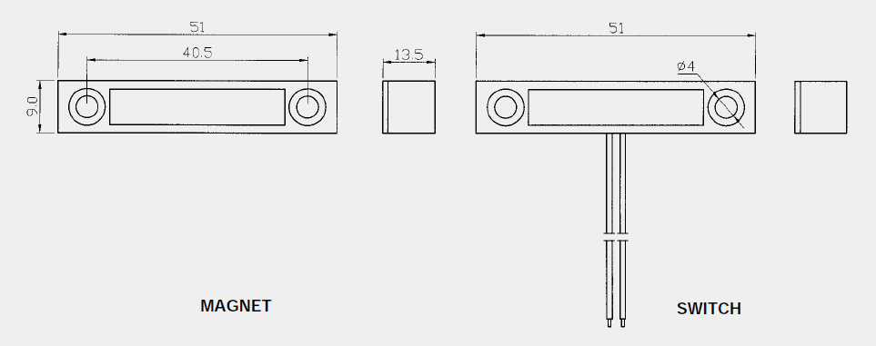 Sentek Magnetic Reed Proximity Switch Door Contact BS2022