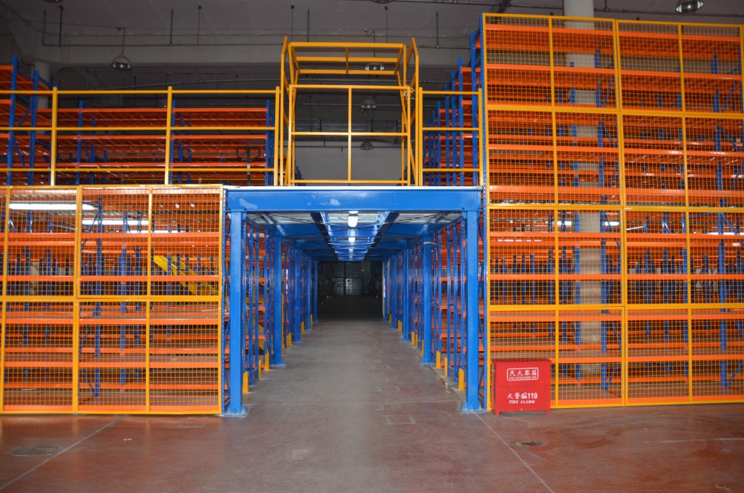 Warehouse Pallet Rack Support Metal Mezzanine Floor with Stairs