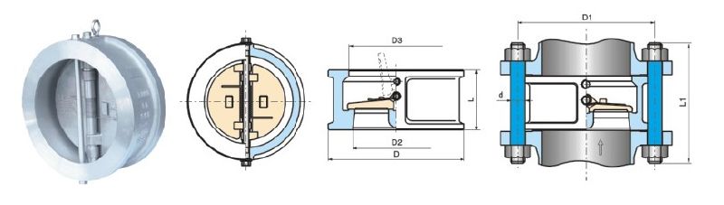 Wafer Type Double Disc Dual Plate Swing Check Valve (H76)