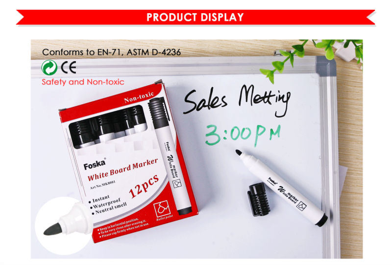 High Quality Instant Waterproof White Board Marker (MK8001)