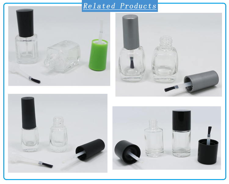 5ml Small Empty Glass Nail Polish Bottle with Brush and Cap