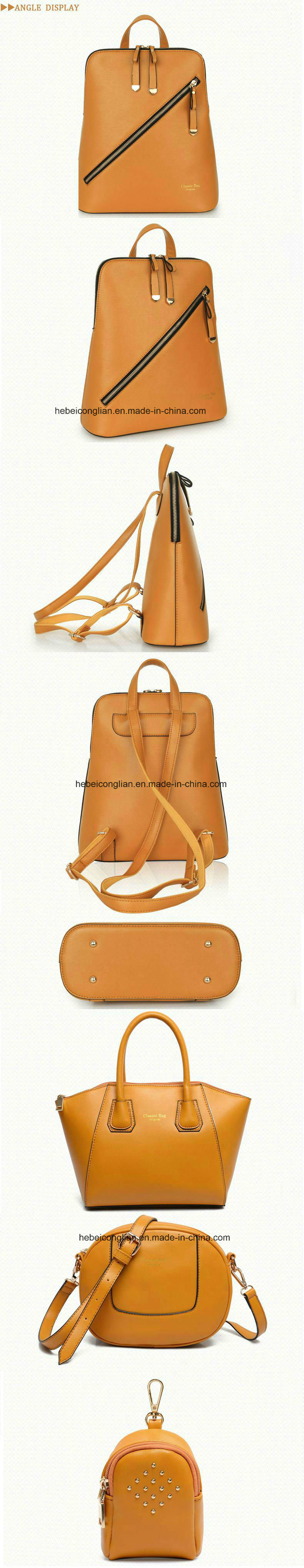 6pieces/Set Women's Office Satchel Double-Shoulder Backpack Messenger Composite Lady Handbags