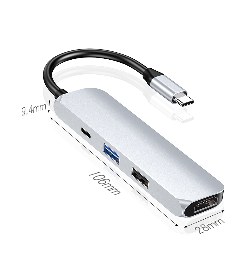 HUB USB-C 4 em 1 USB-C HUB 4 in 1