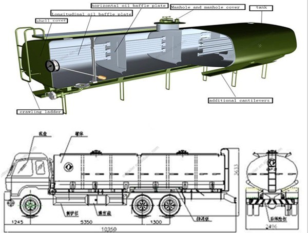 15000liters Oil Tanker Truck Capacity 15m3 Fuel Tank Truck