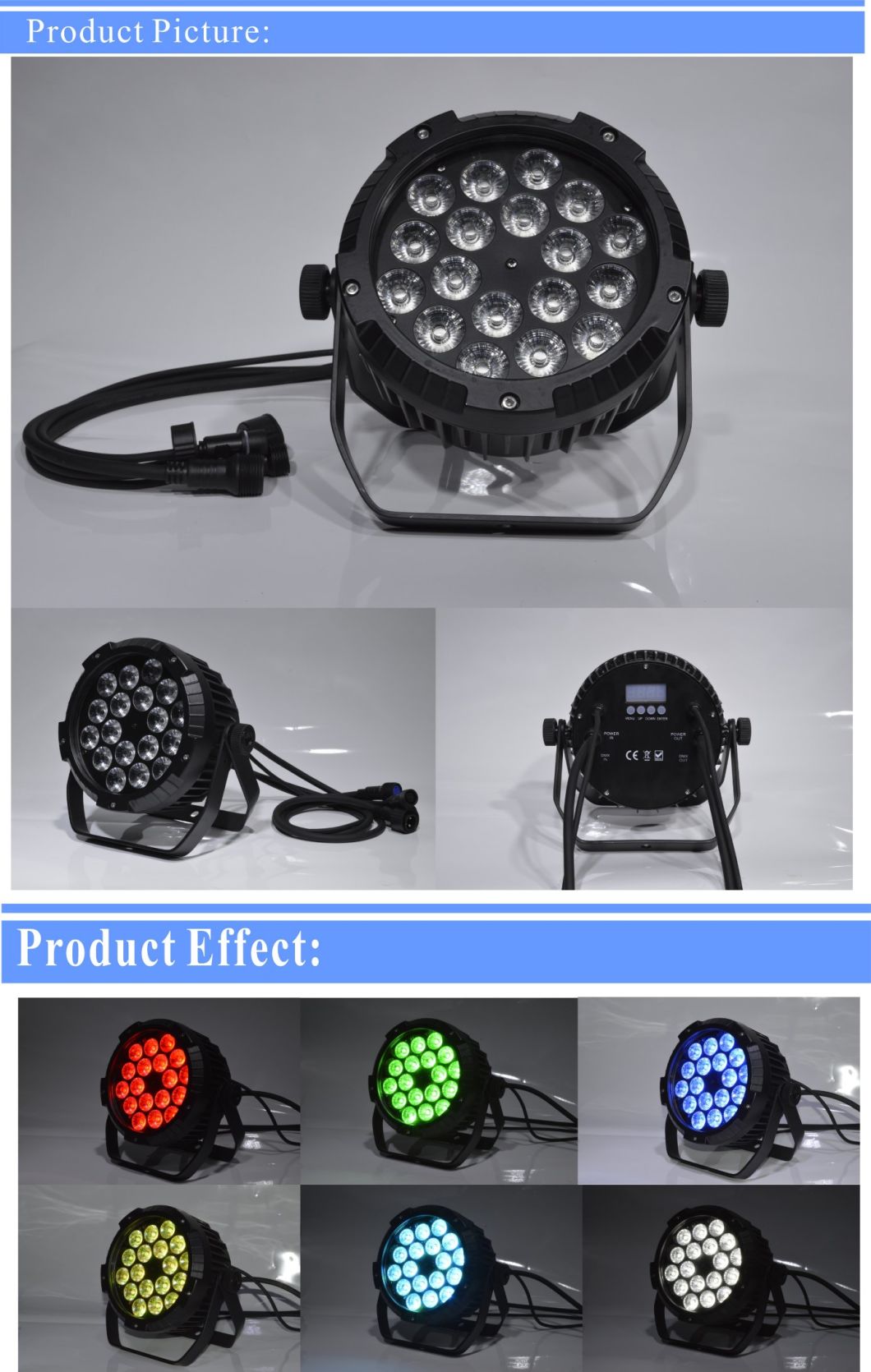 Stage Lighting 18PCS 6in1 LED Can Light Waterproof PAR Light