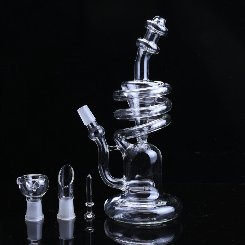 Mini Arm Tree Clean Glass Beaker Glass Water Pipe Recycler Smoking Pipe